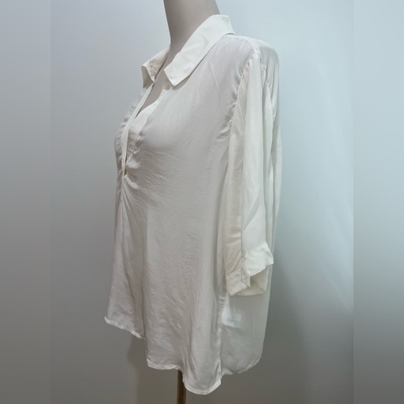 J.Crew bungalow popover top in crepe de chine ivory - Picture 6 of 8